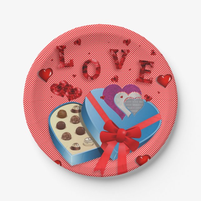 Paper plates Valentine's Day, Love (Front)