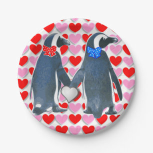 Paper plates Valentine's Day,, Penguin