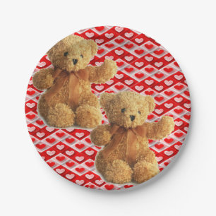 Paper plates Valentine's Day, Teddy Bear