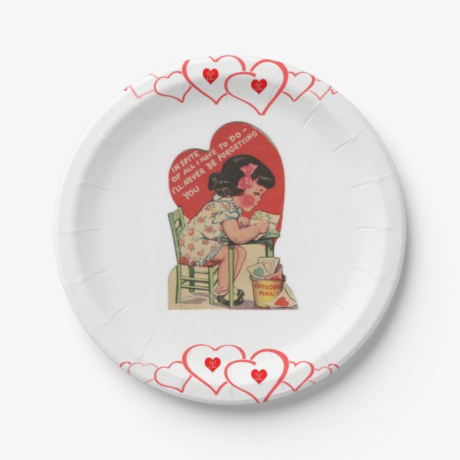 Paper plates Valentine's Day Vintage (Front)