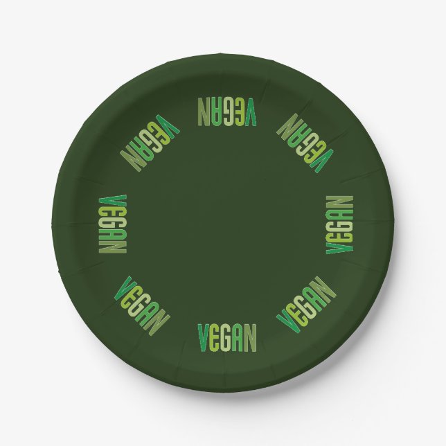 Paper Plates Vegan Food Diet Green Lunch Meal (Front)