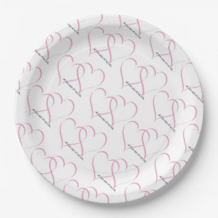 Paper Plates/Wedding Hearts with Quote Paper Plate