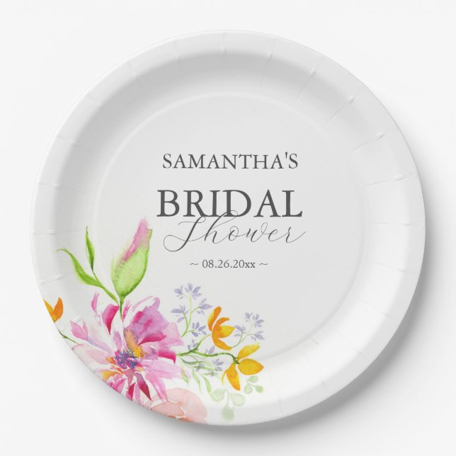 Paper Plates Wildflowers Bridal Shower (Front)