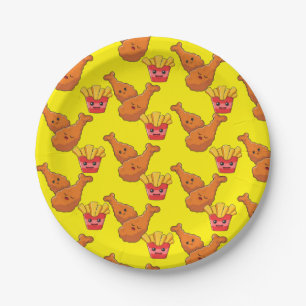 Paper Plates, Yellow French Fries Chicken Paper Plate