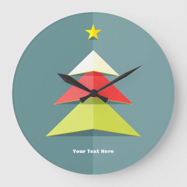 Paper Popup Christmas Tree Wall Clock (Front)
