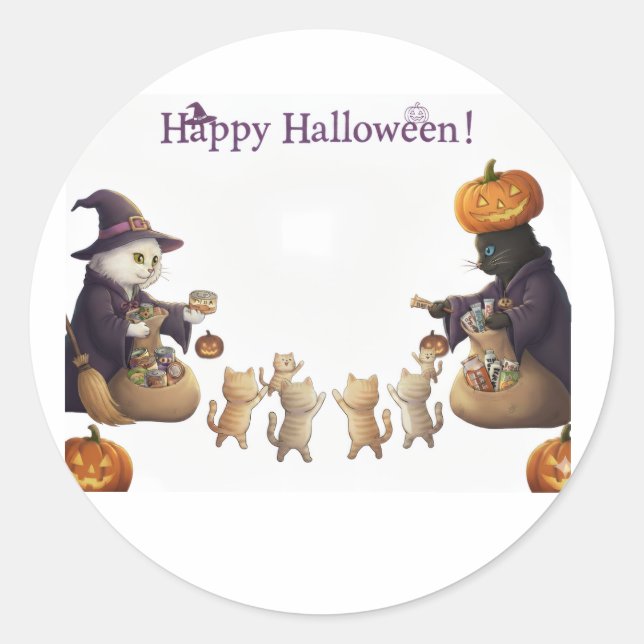 Paper&pukku happy halloween! classic round sticker (Front)