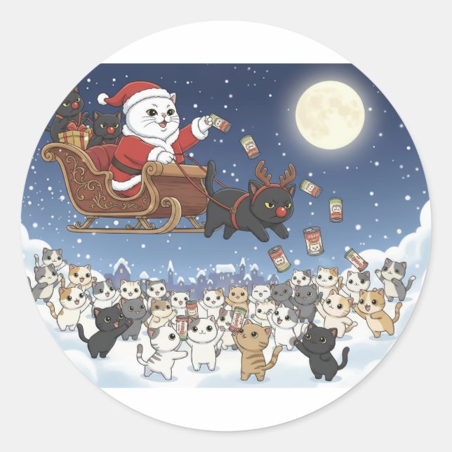Paper&Pukku Merry Christmas! Classic Round Sticker (Front)