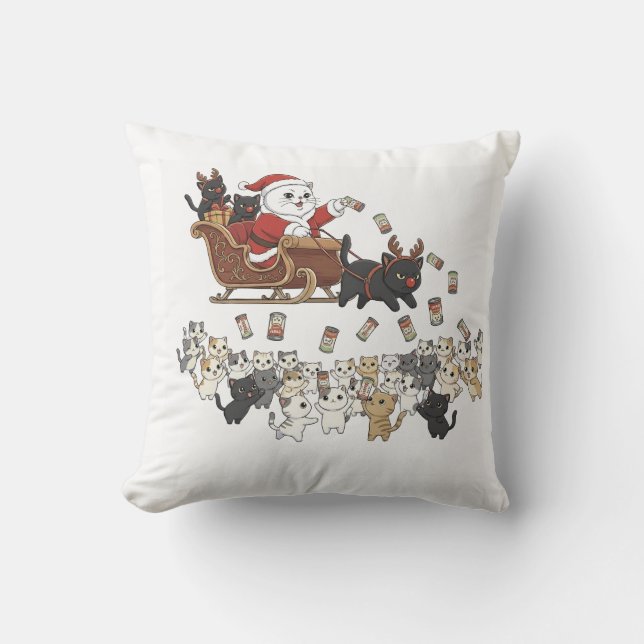 Paper&Pukku Merry Christmas! Throw Pillow (Front)