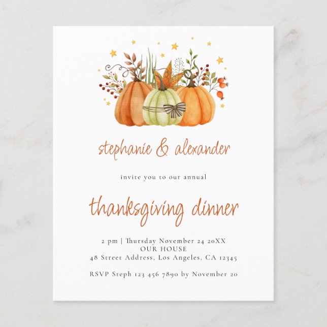 PAPER Pumpkins Terracotta Thanksgiving Dinner (Front)