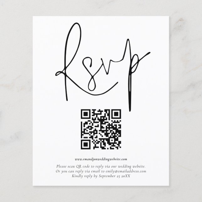 PAPER | QR Code Script Wedding RSVP (Front)