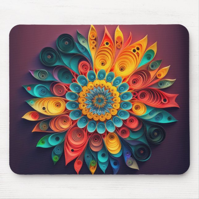Paper Quill Flower  Mouse Pad (Front)