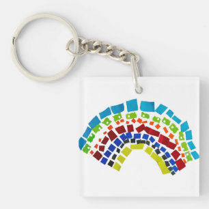Paper rainbow keychain