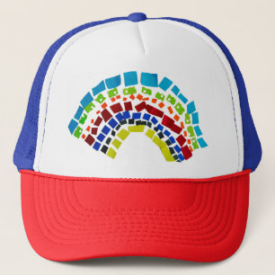 Paper rainbow trucker hat