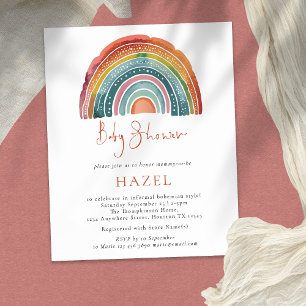 PAPER   Retro Boho Rainbow Bohemian Baby Shower