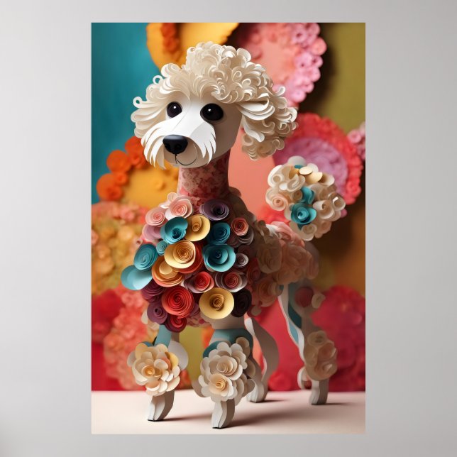 Paper Rococo Poodle Pastel Colours Poster (Front)