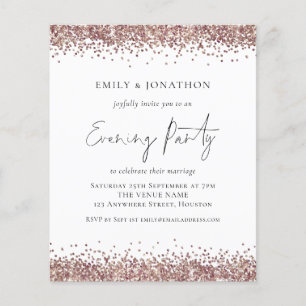PAPER  Rose Gold Glitter Evening Invite