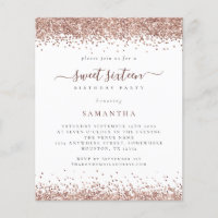 PAPER | Rose Gold Glitter Sweet Sixteen Invitation