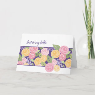 Paper Roses Floral Band Note Card -Customize