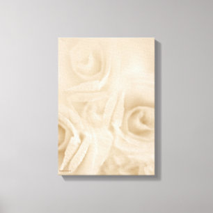 Paper Roses Sepia Canvas Print