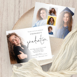 PAPER Script 6 Photo Graduation Party Invite