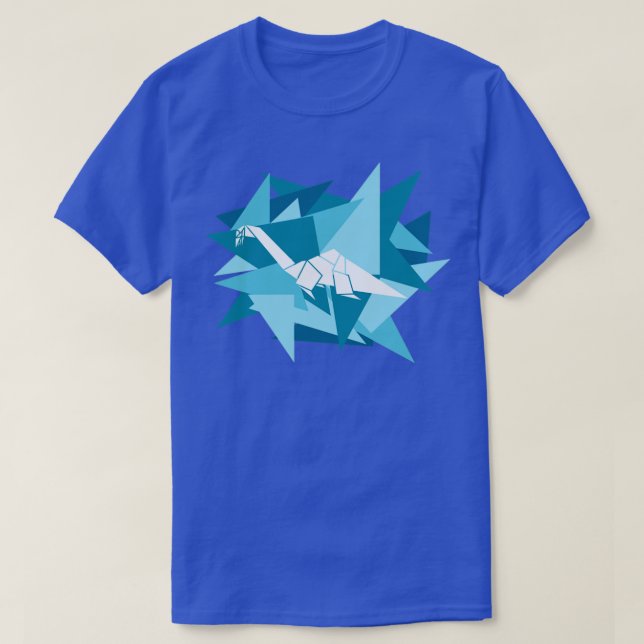 Paper Shards Origami Plesiosaurus  T-Shirt (Design Front)