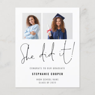 PAPER She Did It  2 Photo 2023 Grad Announcement