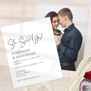PAPER She Said Yes Script Photo Engagement Invite