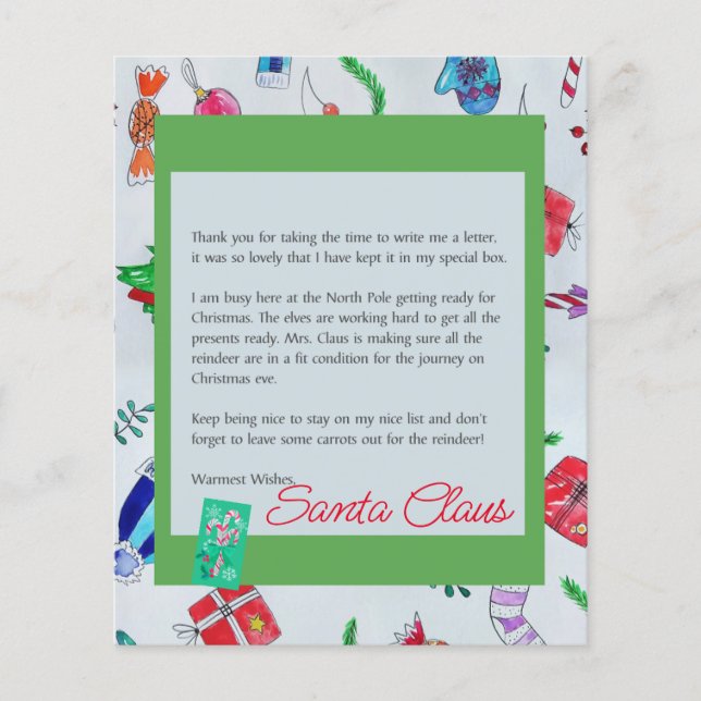 Paper Sheet Customize Santa Letter (Front)