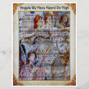 Paper Sheet Music Art-Angels We Have Heard On High