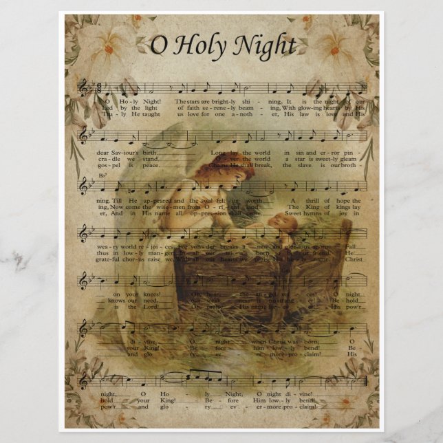 Paper-Sheet Music Art-O Holy Night (Front)