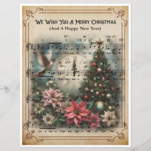 Paper-Sheet Music Art - We Wish You A Merry Xmas
