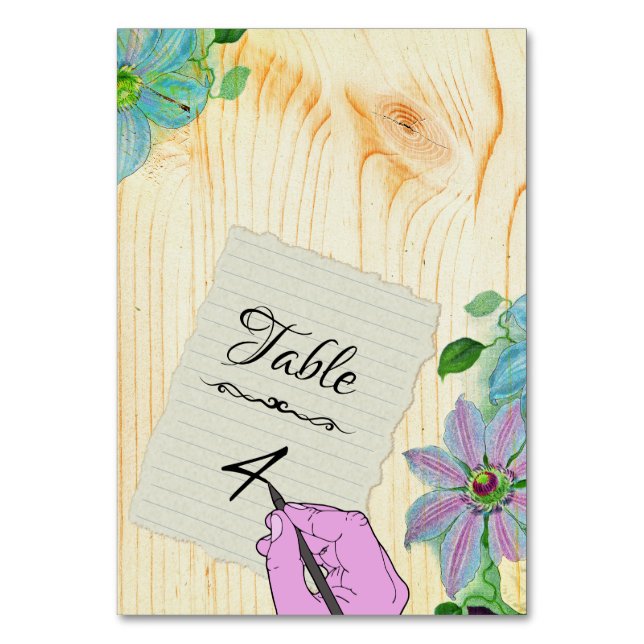 Paper sheet table number (Front)