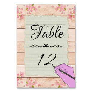 Paper sheet table number