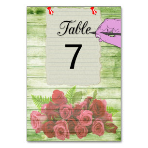 Paper sheet table number