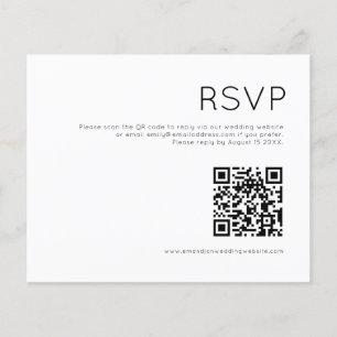 PAPER Simple QR Code Wedding RSVP enclosure