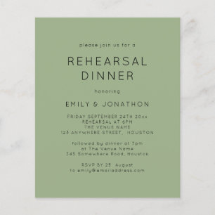 PAPER Simple Sage Rehearsal Dinner Wedding Invite