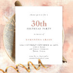 PAPER Simple Text Blush 30th Birthday Invitation<br><div class="desc">PAPER Simple Text Blush 30th Birthday Invitation. A fully customisable,  value for money PAPER,  not card,  smaller 4.5 x 5.6 inch alternative supplied WITHOUT envelopes (A6 are the closest size to fit).</div>