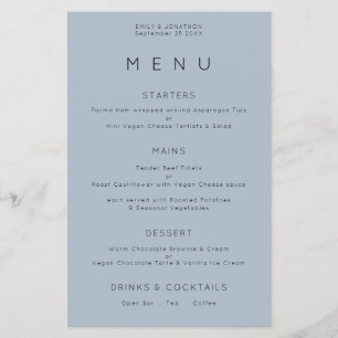 PAPER Simple Typography Dusty Blue Wedding Menu