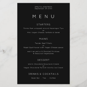 PAPER   Simple Typography White Black Wedding Menu