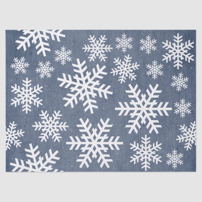 Paper Snowflake Blue Holiday Christmas Pattern (Front)