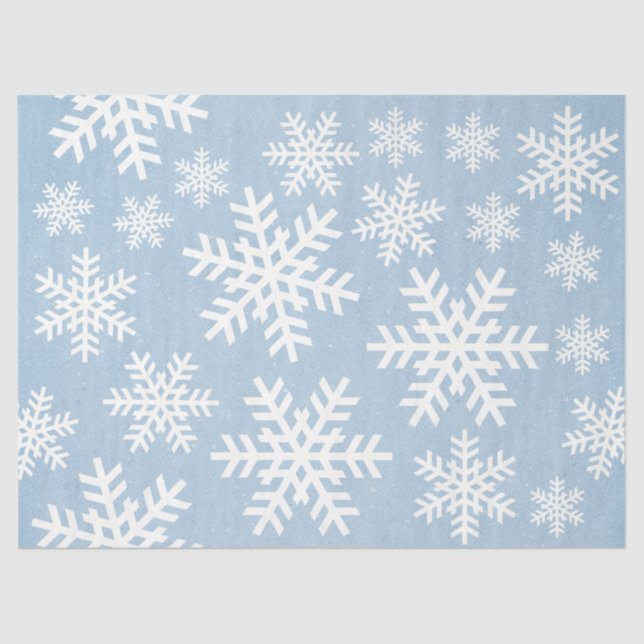Paper Snowflake Blue Holiday Seamless Pattern (Front)