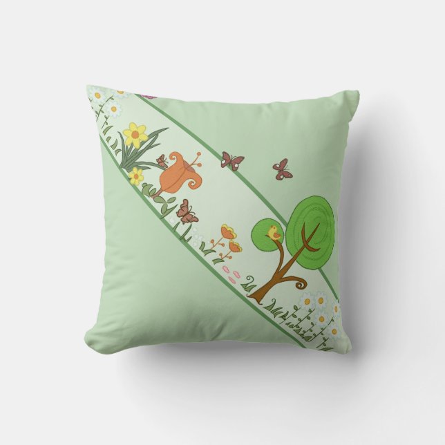 paper spring throw pillow (Front)