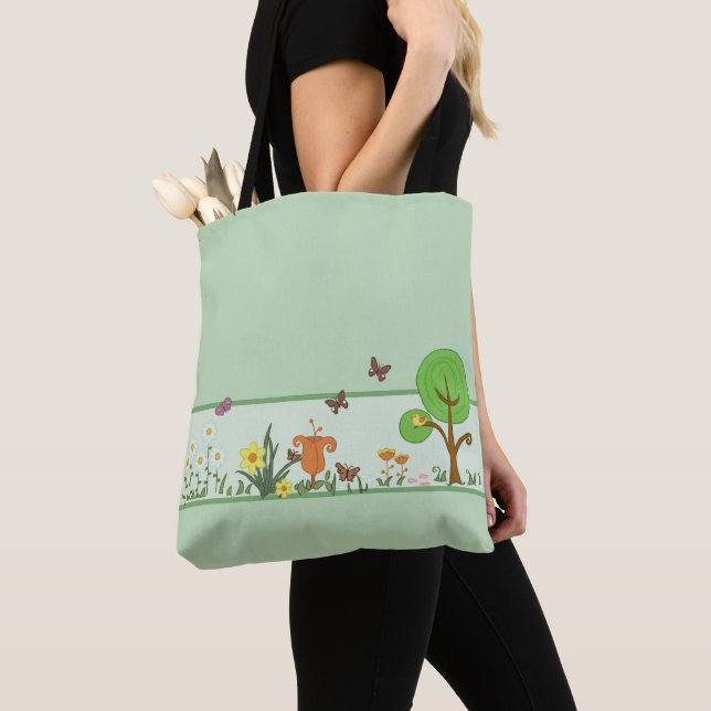 paper spring tote bag (Close Up)