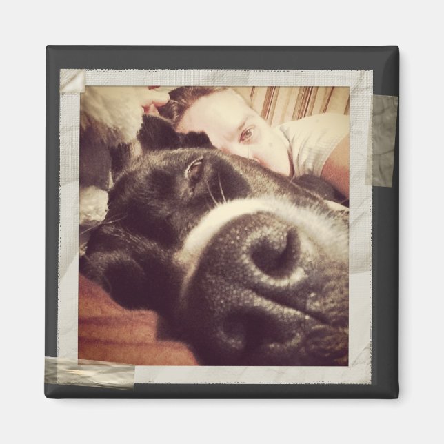 Paper Taped Frame Old Instagram Photo Magnet (Front)