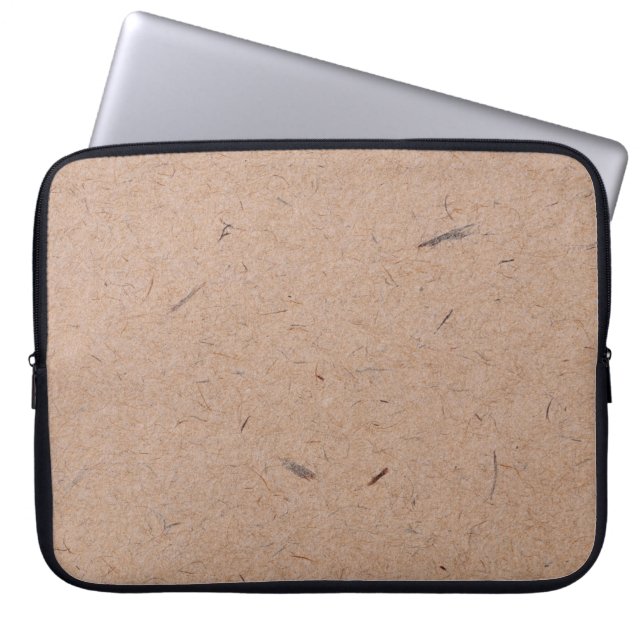 Paper texture brown background laptop sleeve (Front)