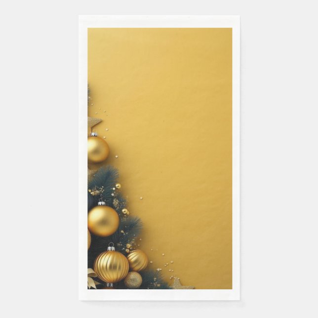Paper Towel "Sapin sur Fond Doré" Napkin (Front)