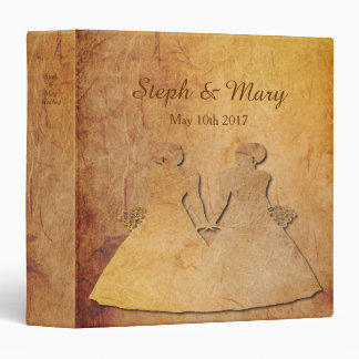 Paper Vintage Texture Lesbian Wedding Album Gift Binder