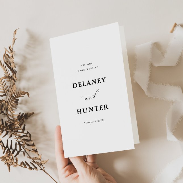 Paper Wedding Program Booklet, Minimalist Design (Creator Uploaded)