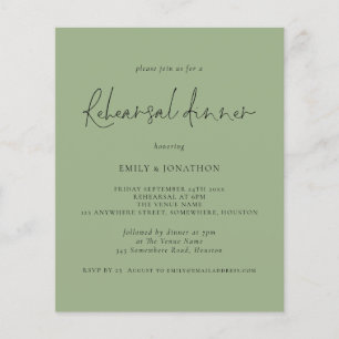 PAPER Wedding Rehearsal Dinner Sage Green Invite