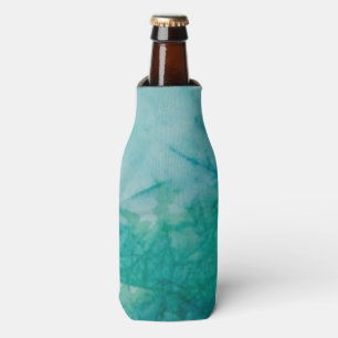 Paper With Blue, Green, And Black Paint Abstract Bottle Cooler